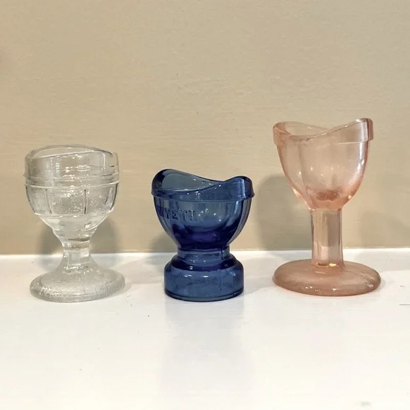 Vintage Eye Wash Cups Set of Two Clear and Light Pink - Picture 9 of 13
